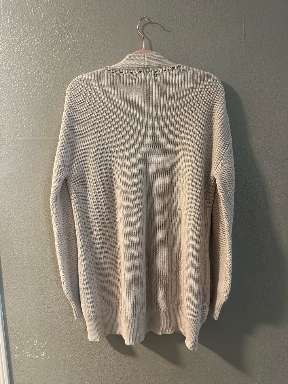 bp Open-Front Neutral Beige Ribbed Cardigan - Picture 2 of 4